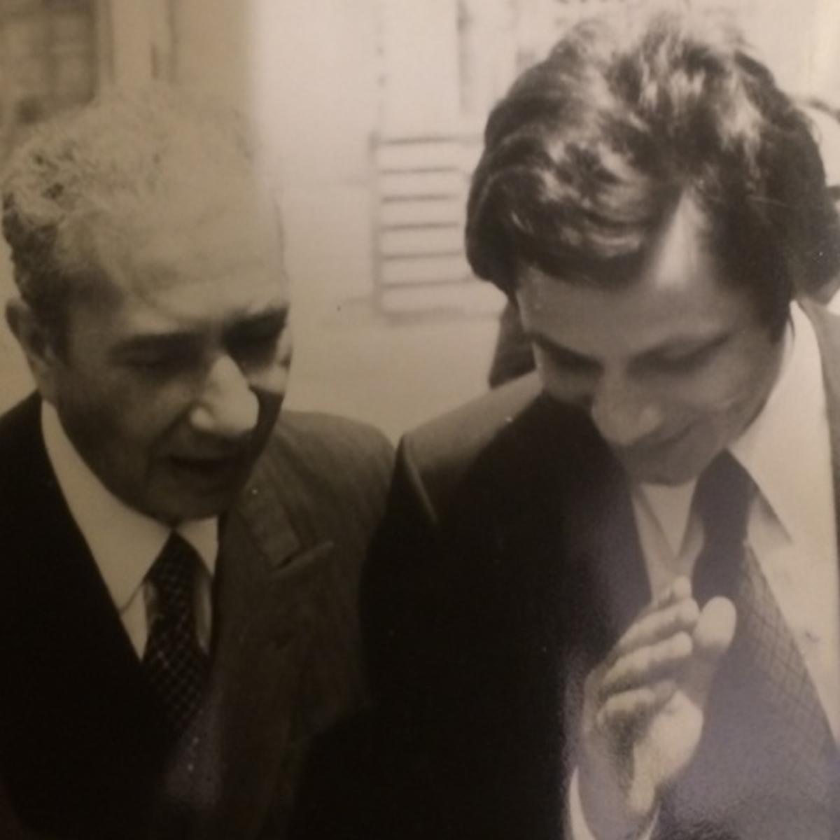 Valter Mainetti con Aldo Moro a Bari nel 1976