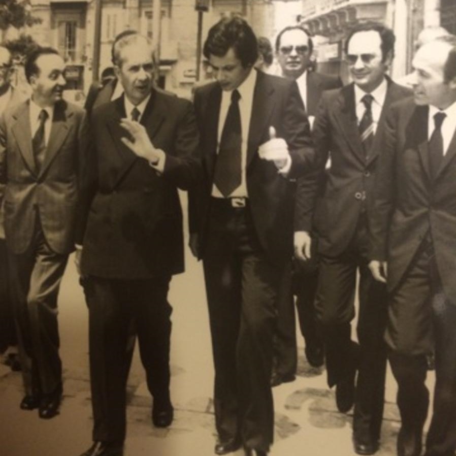 Valter Mainetti con Aldo Moro a Bari nel 1976